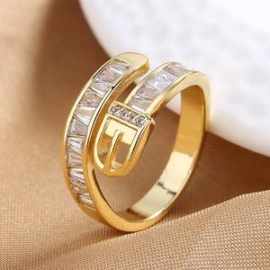 NWT 14 Karat Gold Adjustable Belt Buckle Ring✨